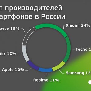 Рис. 2. ТОП производителей смартфонов в РФ